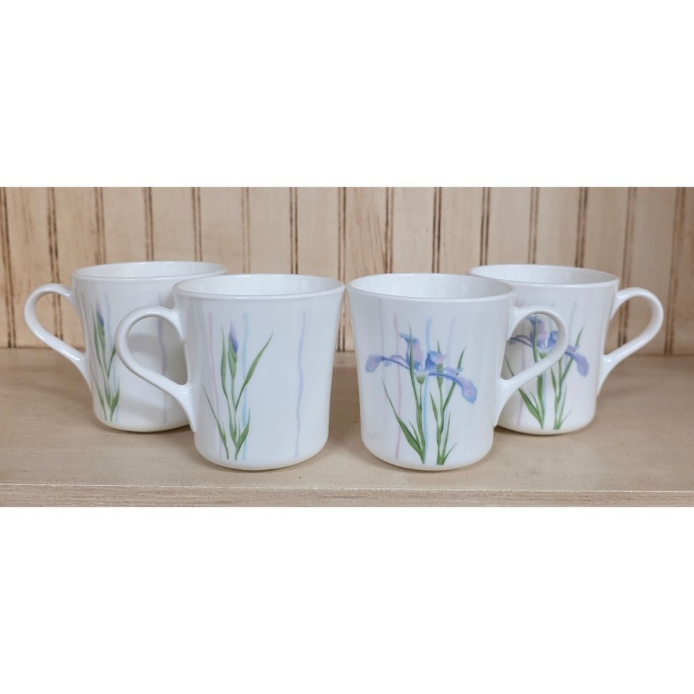 Corelle Shadow Iris Coffee Mugs 11 oz Set of 4 Cups Replacement